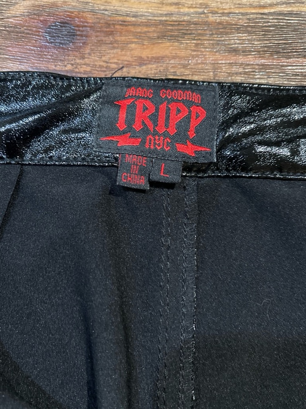 Tripp NYC Black Patent Front-Zip Mini Skirt - Picture 2 of 8